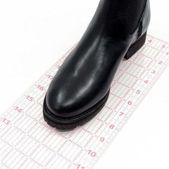 Frye Women Melissa Double Black Leather Lug Sole Chelsea Boots Size 5.5 - Picture 7 of 11